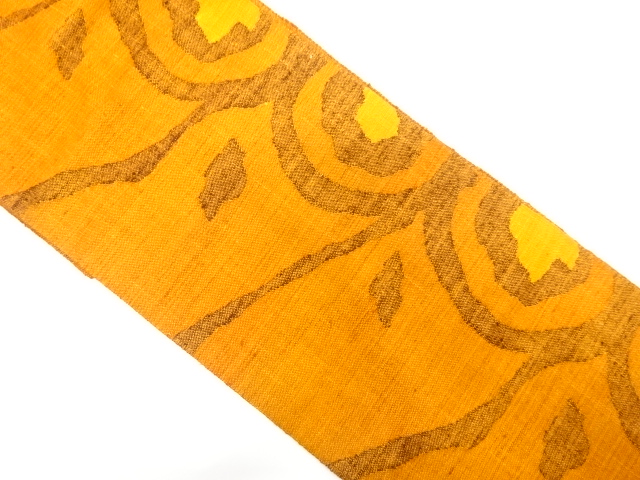 手織り真綿紬抽象模様織出し名古屋帯